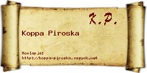 Koppa Piroska névjegykártya